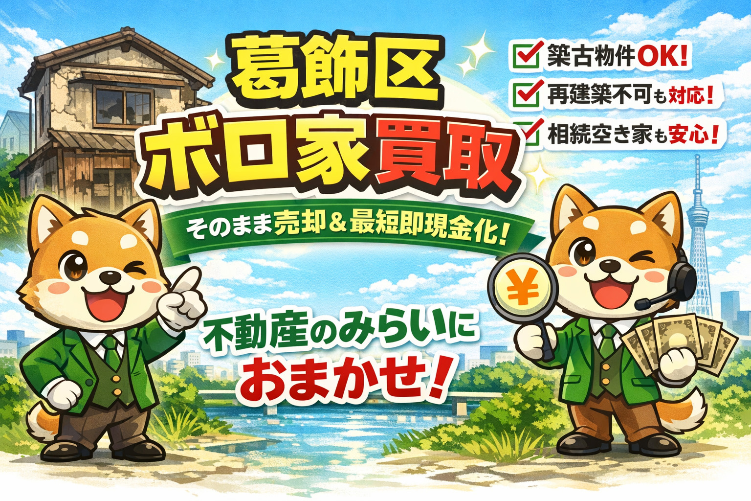 【葛飾区 ボロ家買取】最短即現金化｜築古・雨漏り・再建築不可...の画像