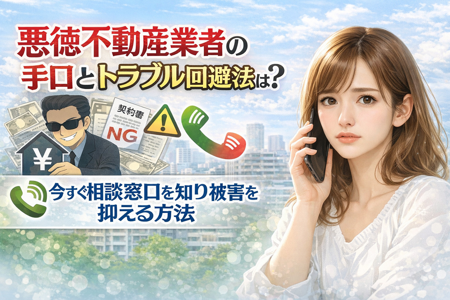 悪徳不動産業者の手口とトラブル回避法は？  今すぐ相談窓口を...の画像