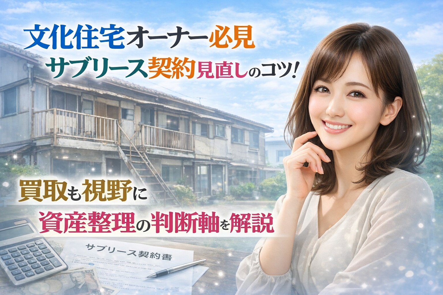 文化住宅オーナー必見サブリース契約見直しのコツ！買取も視野に...の画像
