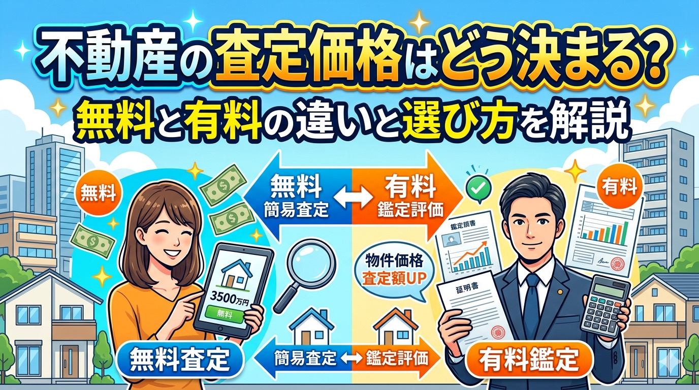 不動産の査定価格はどう決まる？無料と有料の違いと選び方を解説...の画像