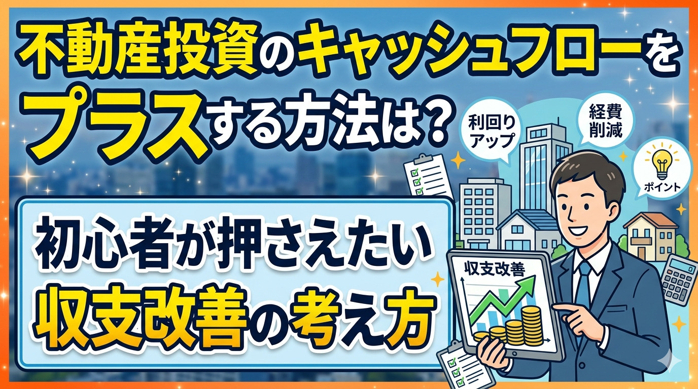 不動産投資のキャッシュフローをプラスにする方法は？初心者が押...の画像