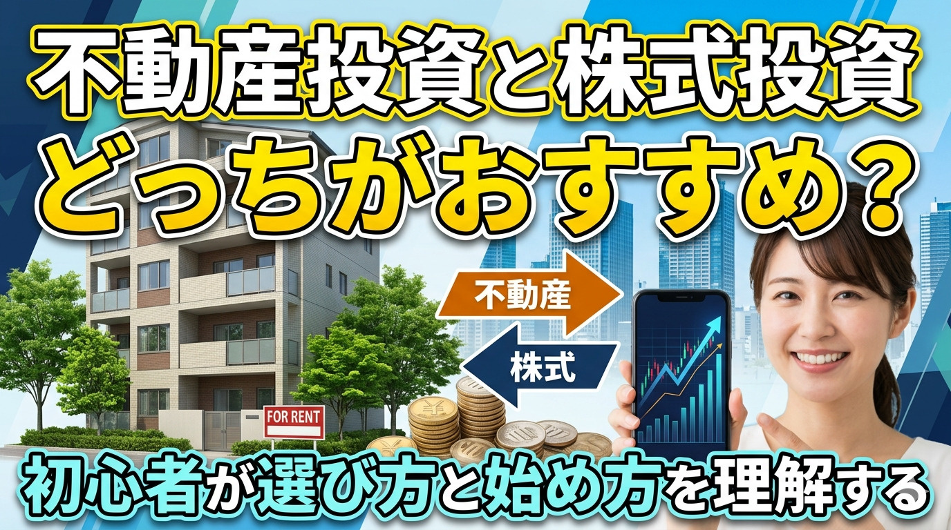 不動産投資と株式投資どっちがおすすめ？初心者が選び方と始め方...の画像