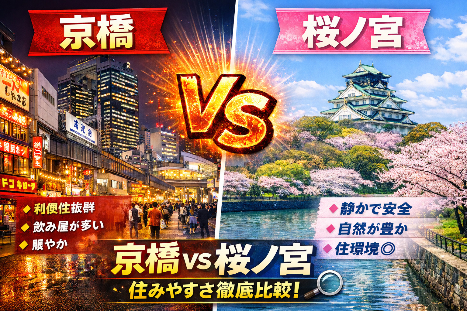 【2026年版】京橋vs桜ノ宮どっちが住みやすい？治安・家賃...の画像