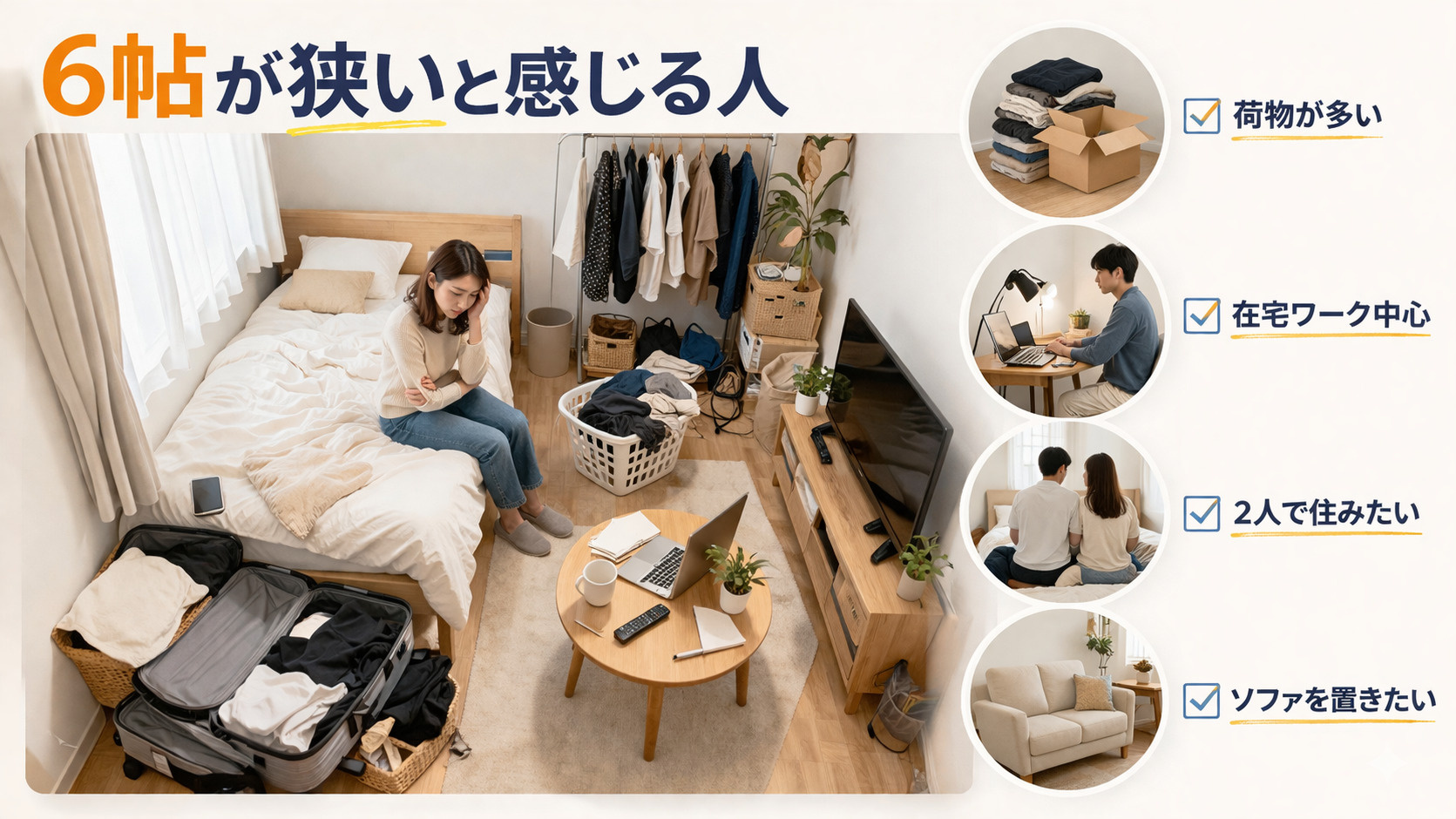 6帖は狭い？一人暮らしのリアルと快適に住むコツを解説の画像