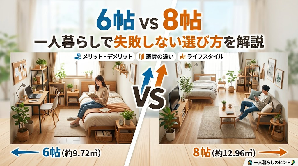 6帖と8帖どっちがいい？一人暮らしで失敗しない選び方を解説の画像
