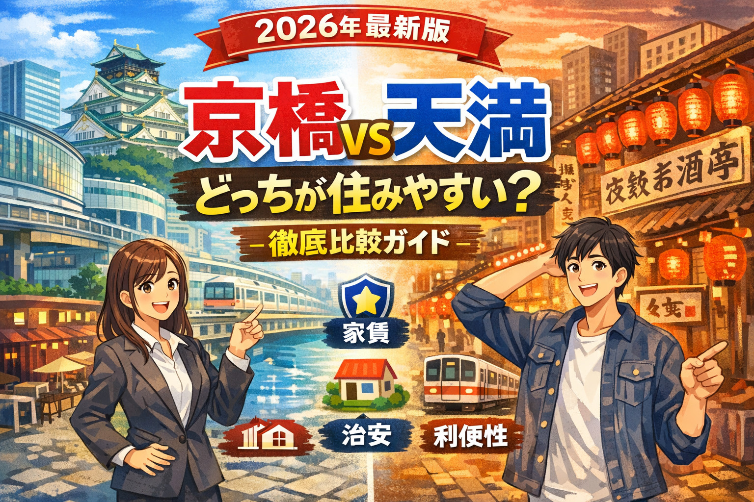 【2026年最新版】京橋 vs 天満どっちが住みやすい？家賃...の画像