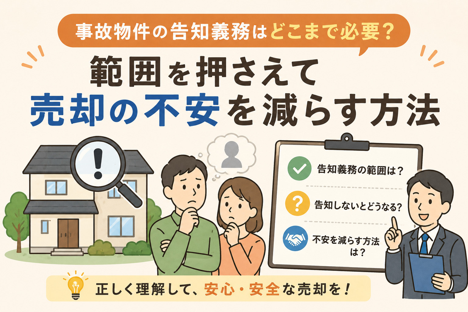 事故物件の告知義務はどこまで必要？範囲を押さえて売却の不安を...の画像