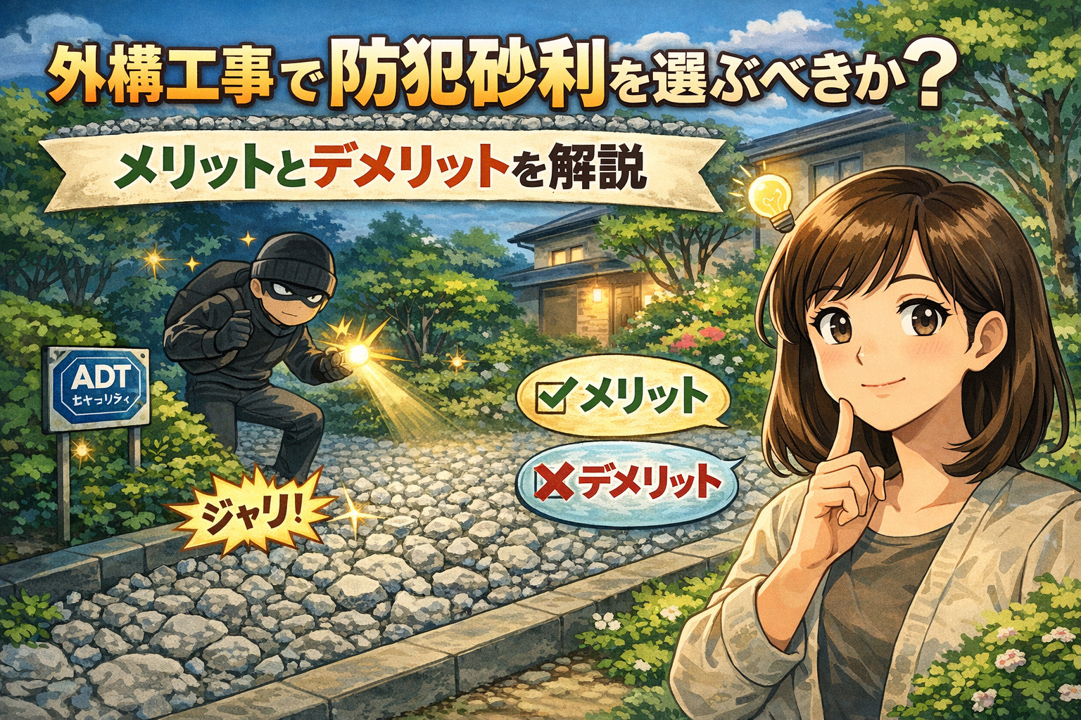 外構工事で防犯砂利を選ぶべきか？メリットとデメリットを解説の画像