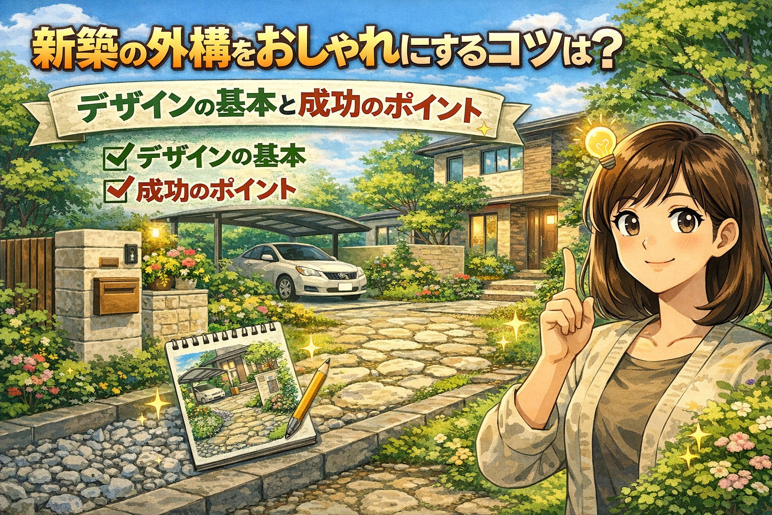新築の外構をおしゃれにするコツは？デザインの基本と成功のポイ...の画像
