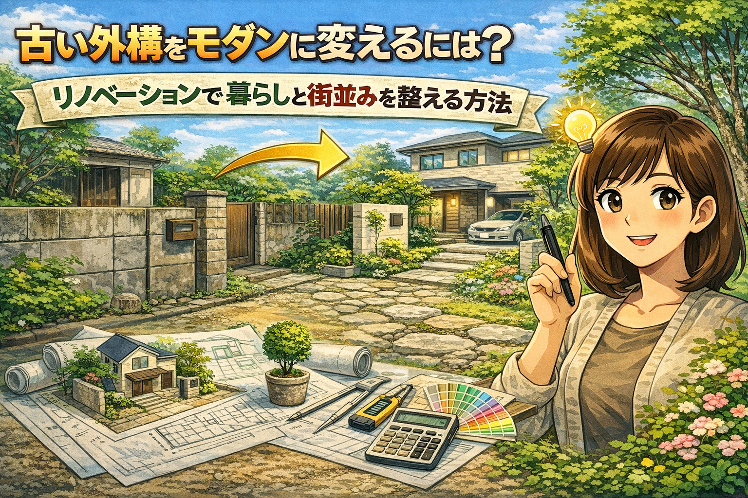 古い外構をモダンに変えるには？リノベーションで暮らしと街並み...の画像