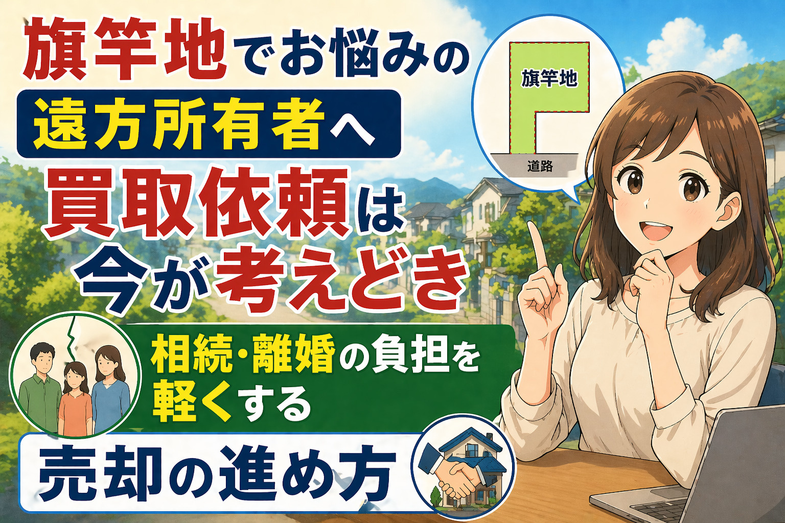 旗竿地でお悩みの遠方所有者へ買取依頼は今が考えどき  相続離...の画像