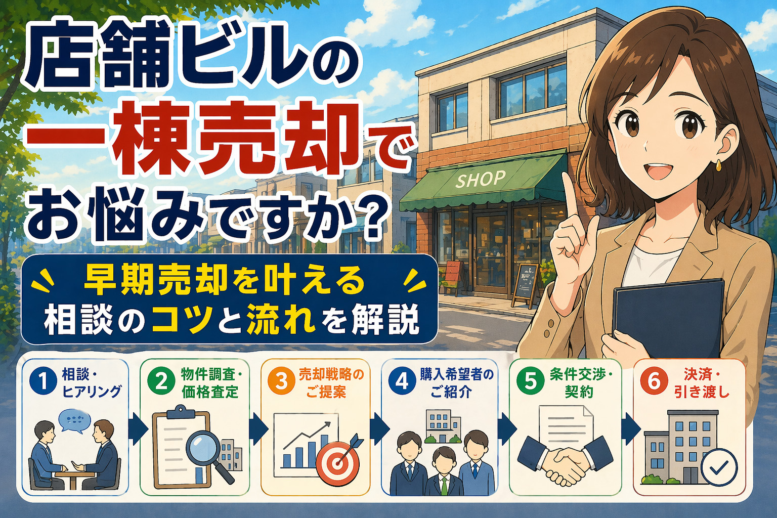 店舗ビルの一棟売却でお悩みですか  早期売却を叶える相談のコ...の画像