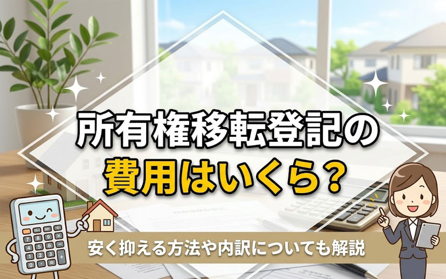所有権移転登記の費用はいくら？安く抑える方法や内訳についても...の画像