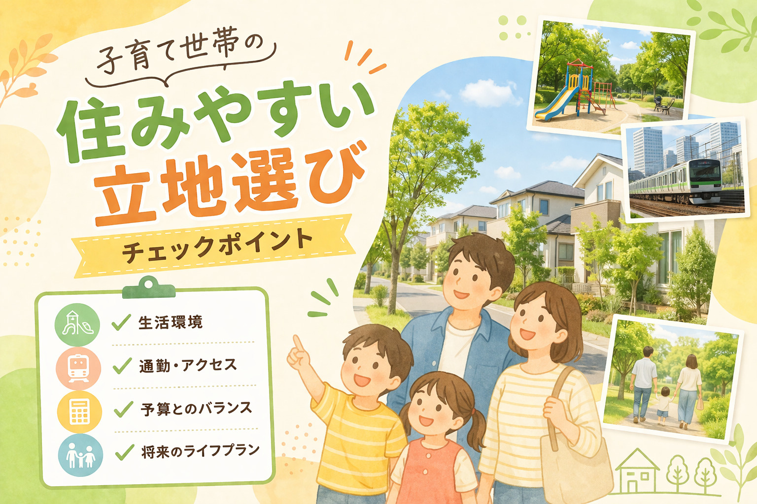 子育て世帯が住みやすい立地とは？  マイホーム購入前に立地の...の画像