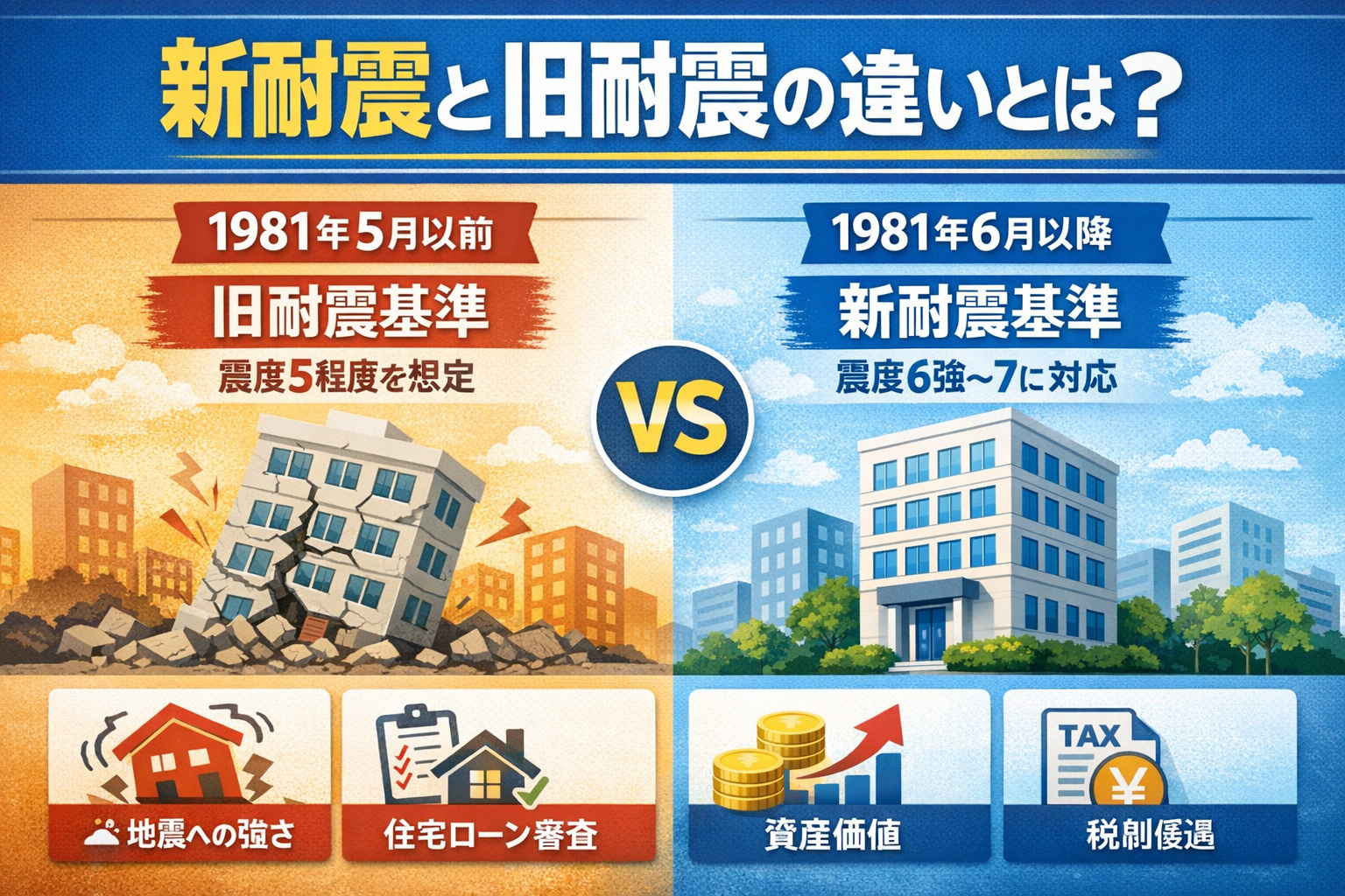 新耐震と旧耐震の違いとは？税制優遇までわかる不動産購入・売却...の画像