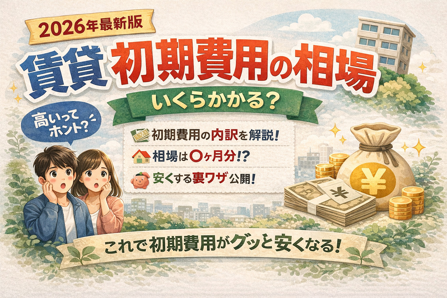 【2026年版】賃貸の初期費用はいくら？相場・内訳・安くする...の画像