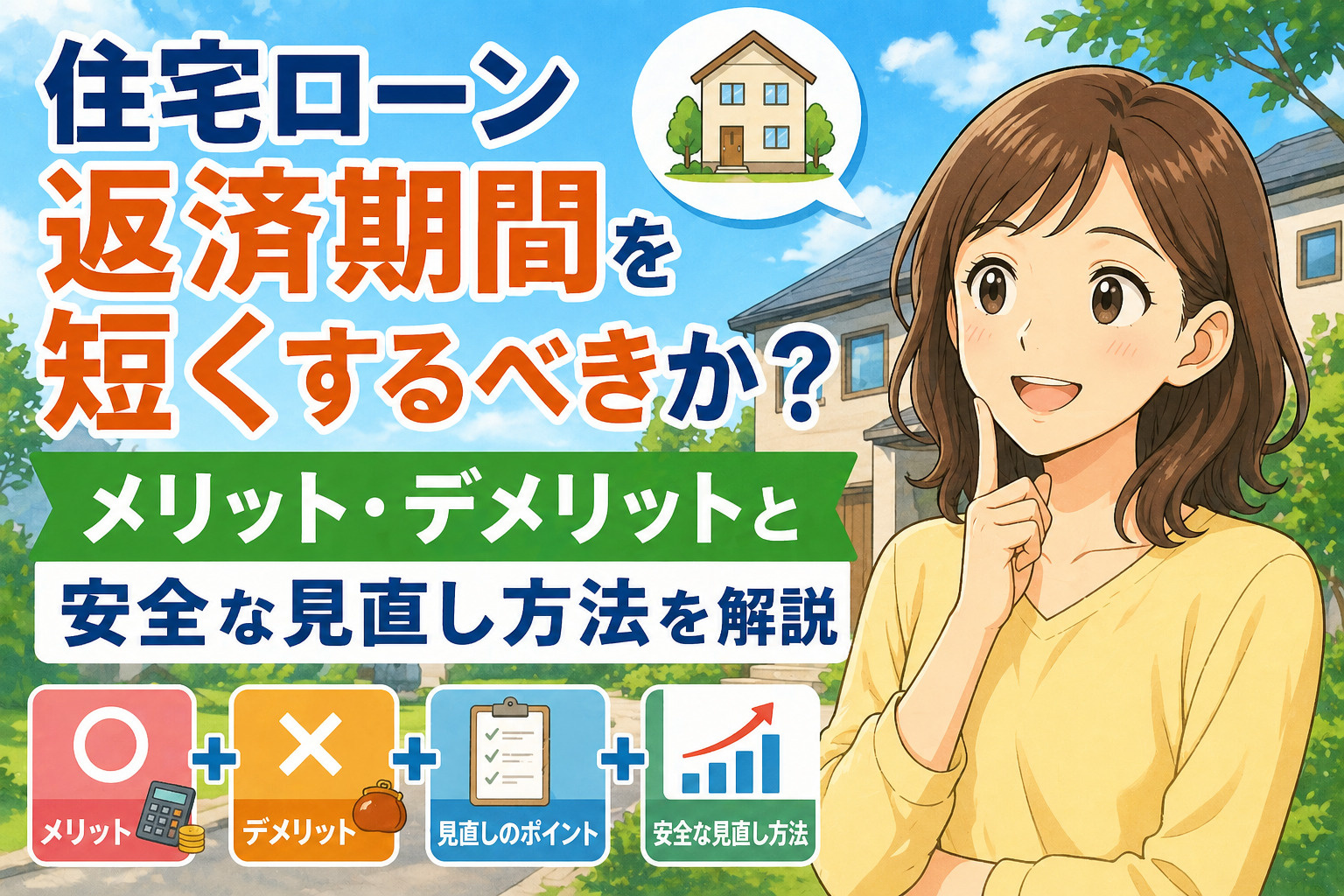 住宅ローン返済期間を短くするべきか？メリットデメリットと安全...の画像