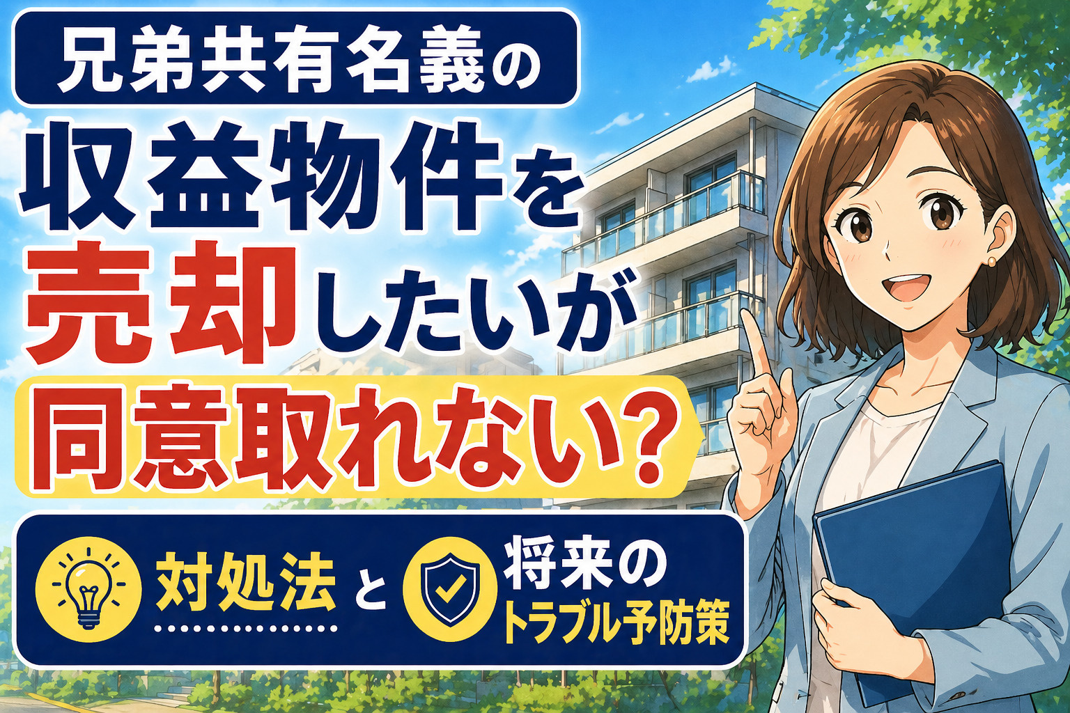 兄弟共有名義の収益物件を売却したいが同意取れない？対処法と将...の画像
