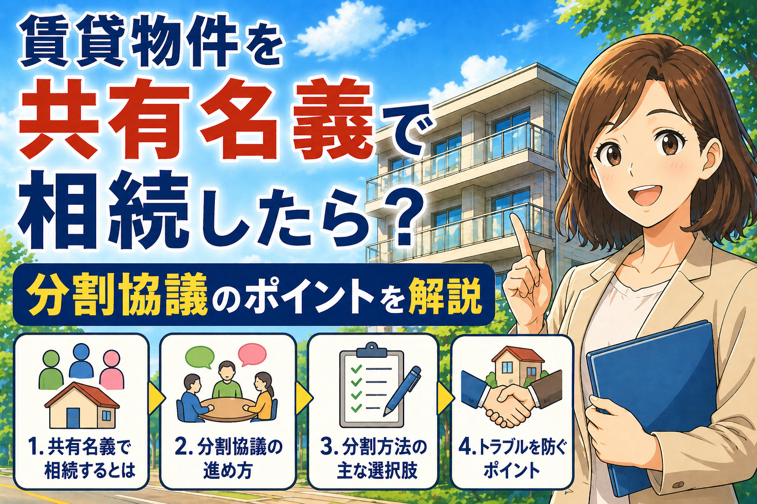賃貸物件を共有名義で相続したら？分割協議のポイントを解説の画像