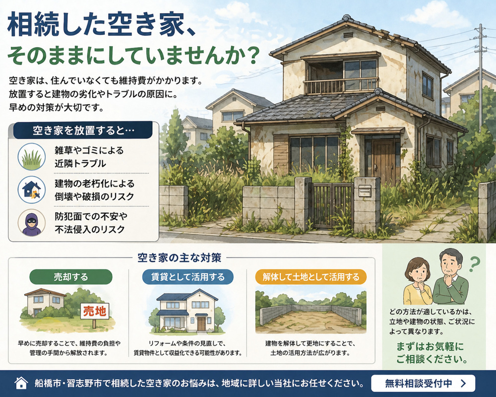 「相続した空き家、そのままにしていませんか？？」の画像