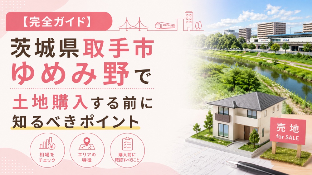 「【完全ガイド】茨城県取手市ゆめみ野で土地購入する前に知るべきポイント」の画像