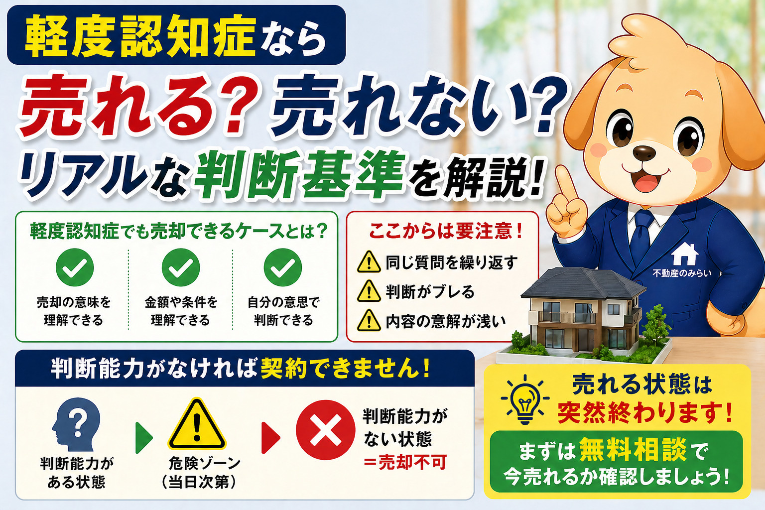 軽度認知症なら売れる？売れない？リアルな判断基準と“限界ライ...の画像