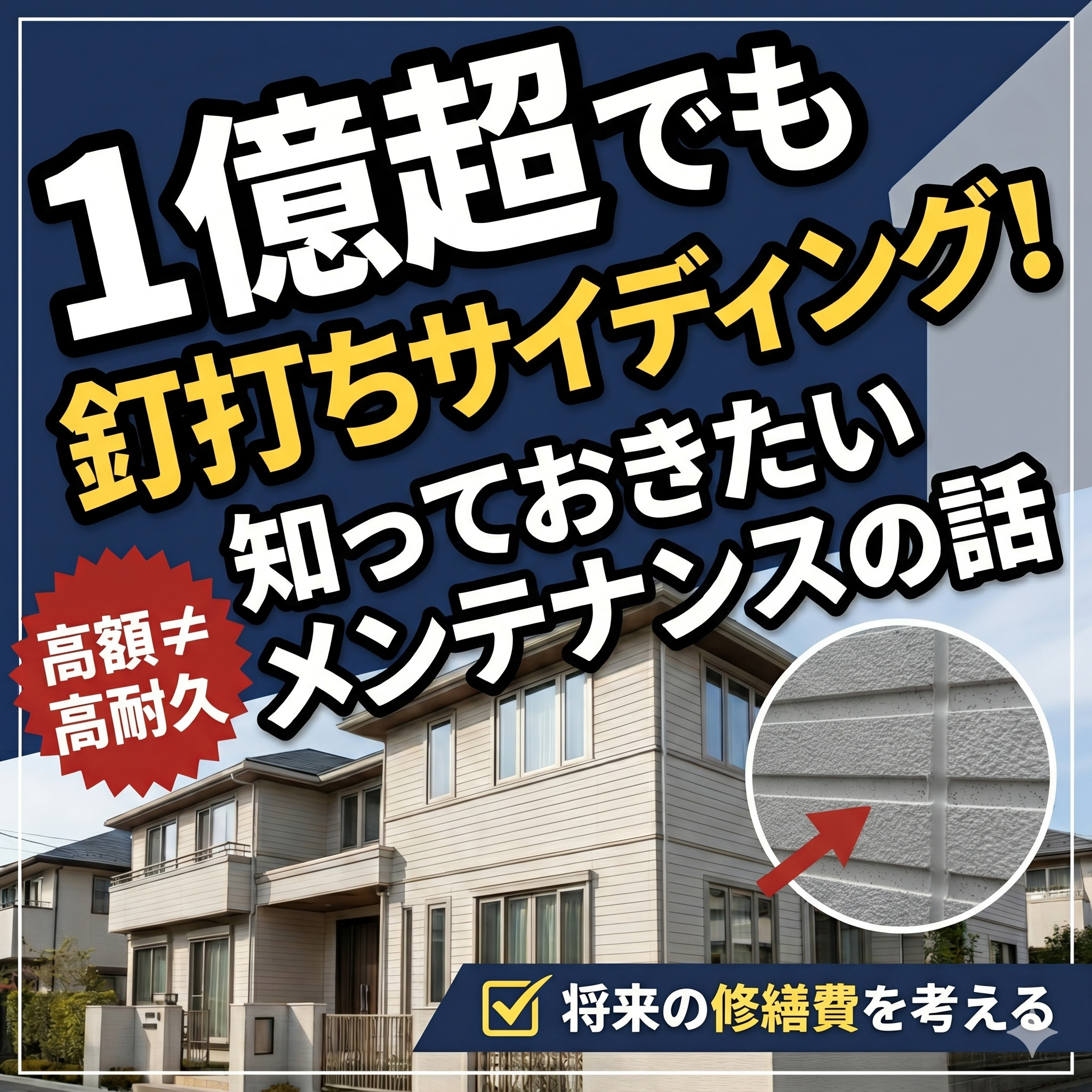 １億超の建売でも釘打ちサイディング。知っておきたいメンテナン...の画像