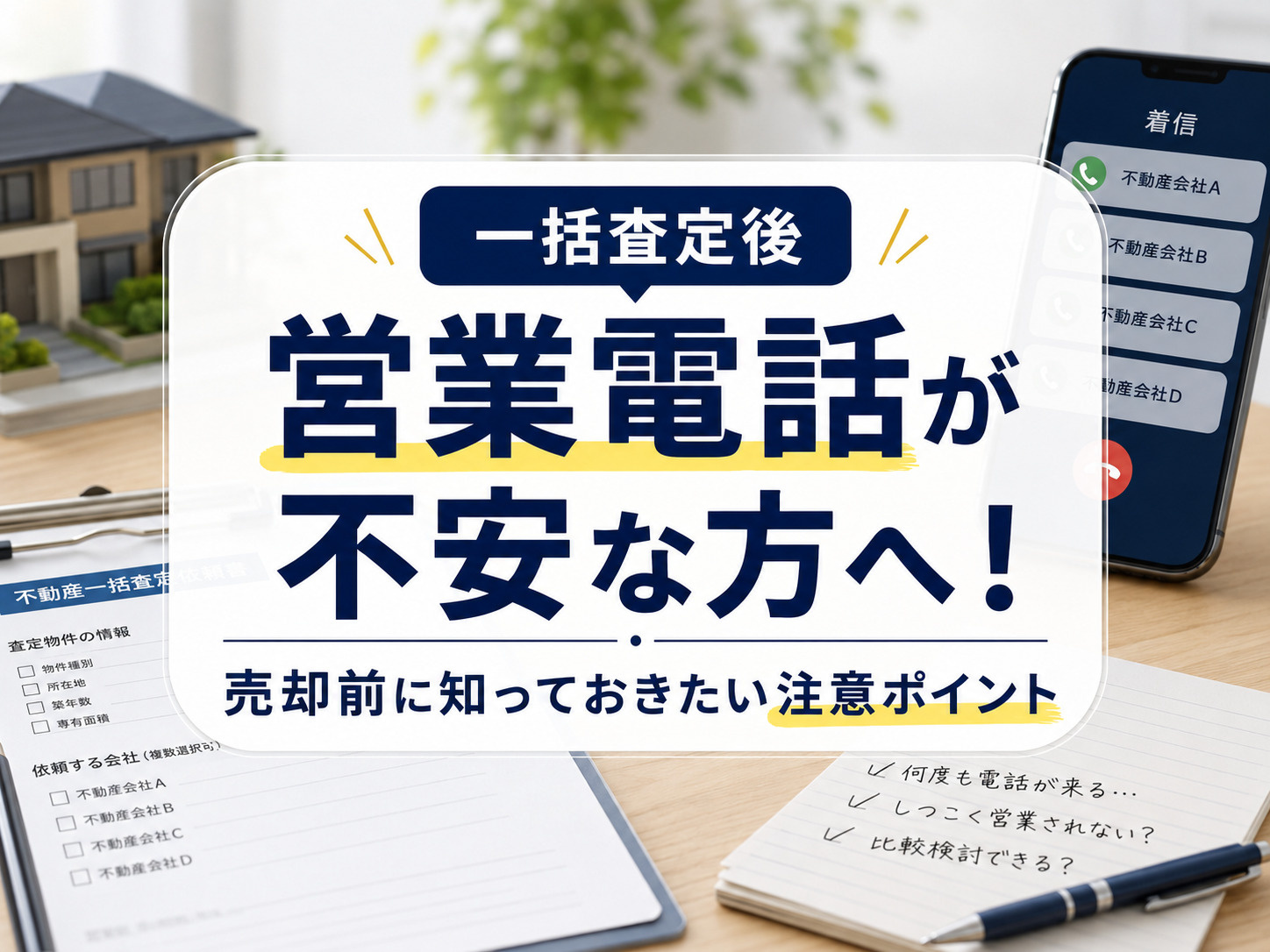 一括査定後の営業電話が不安な方へ？不動産売却前に知っておきた...の画像