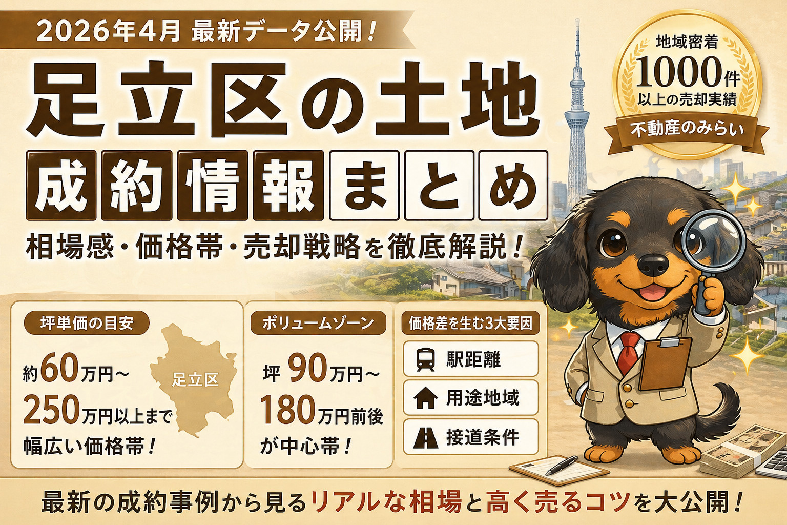 【2026年4月】足立区 土地成約情報まとめ｜最新相場と売却...の画像