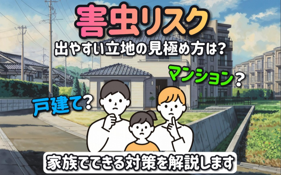 害虫が出やすい立地の見極め方は？戸建てorマンション別の家族...の画像