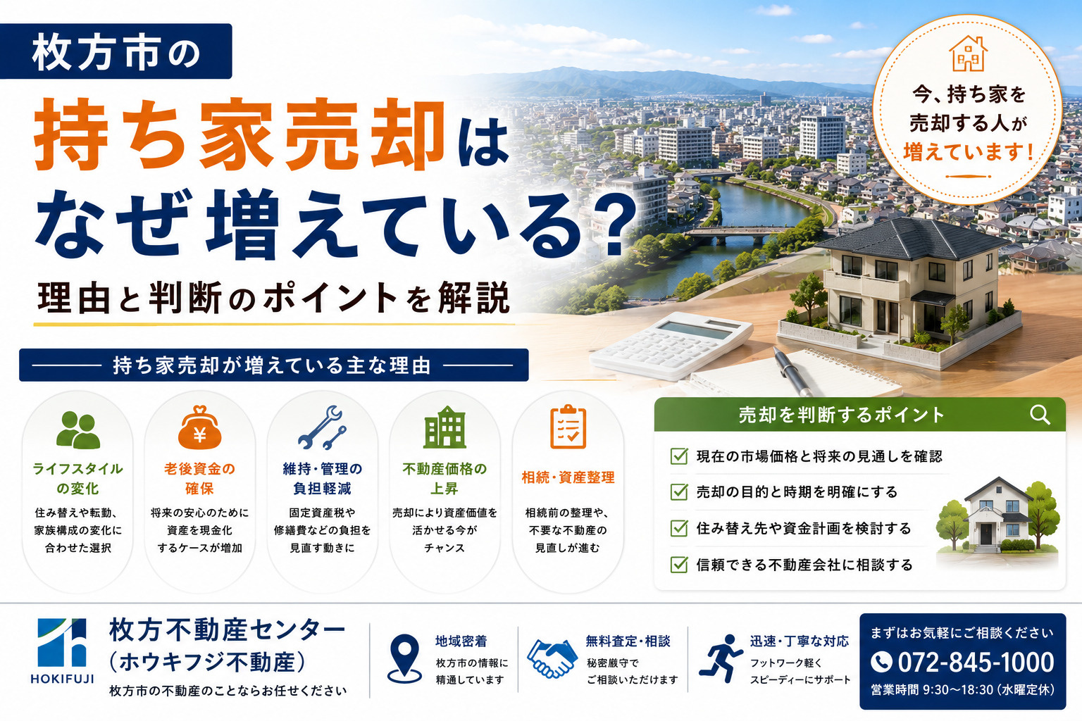 枚方市の持ち家売却はなぜ増えている？理由と判断のポイントを解...の画像
