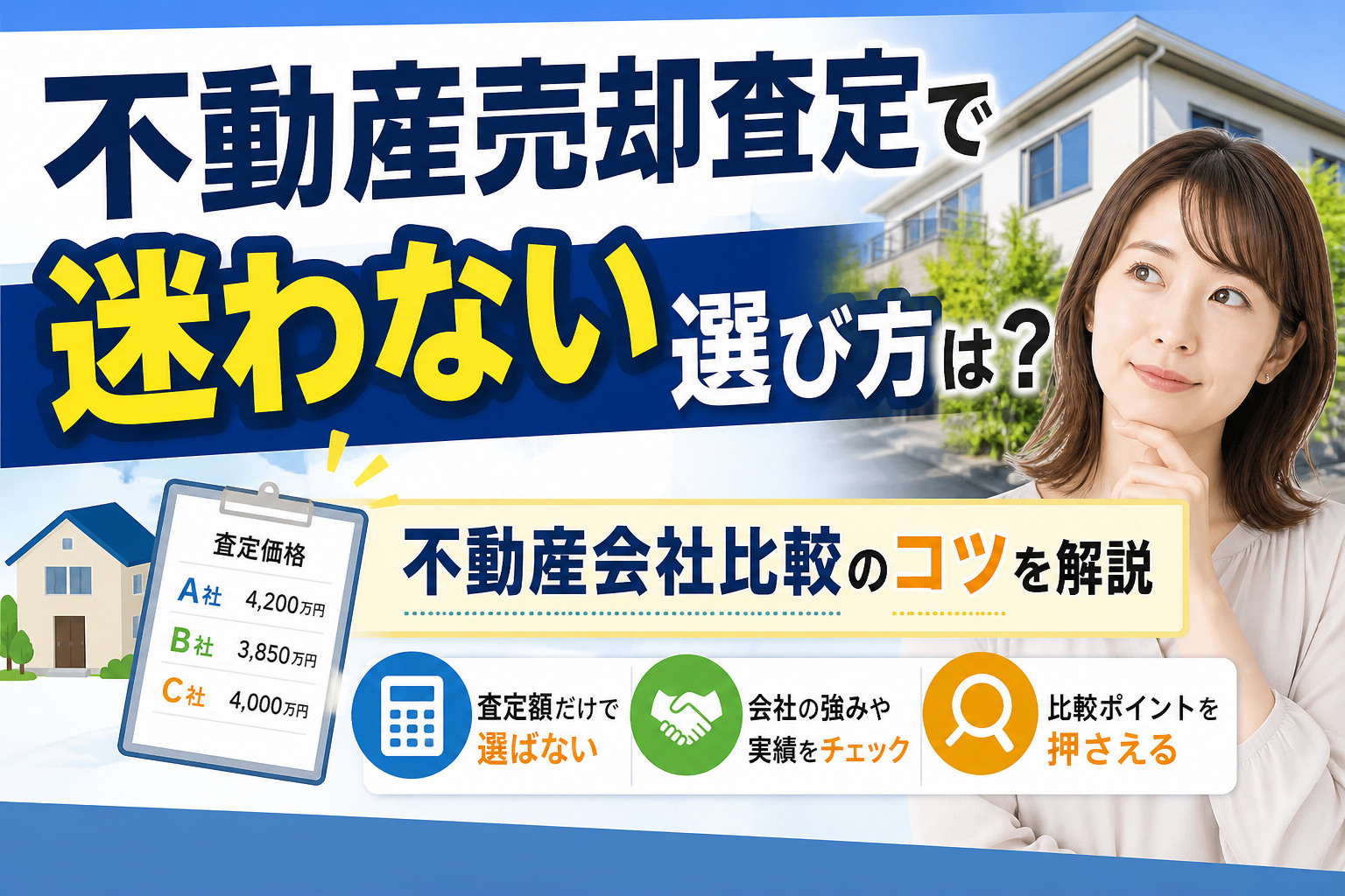 不動産売却査定で迷わない選び方は？不動産会社比較のコツを解説...の画像