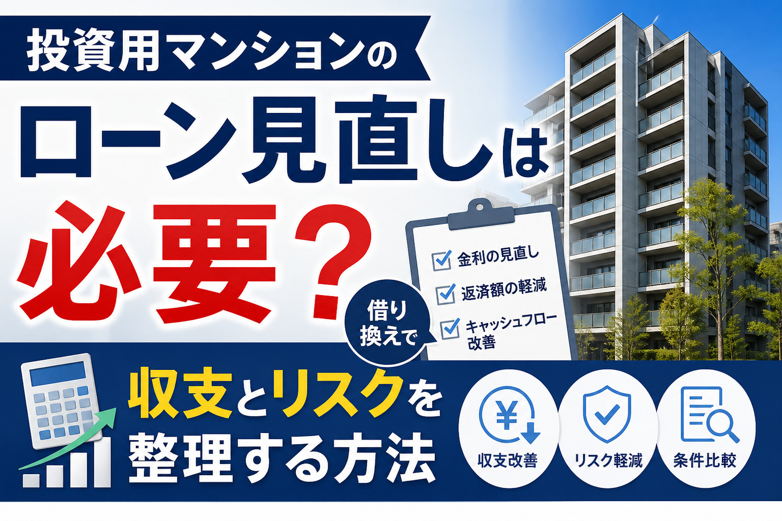 投資用マンションのローン見直しは必要？借り換えで収支とリスク...の画像