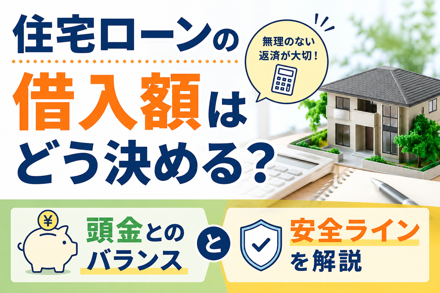 住宅ローンの借入額はどう決める？頭金とのバランスと安全ライン...の画像