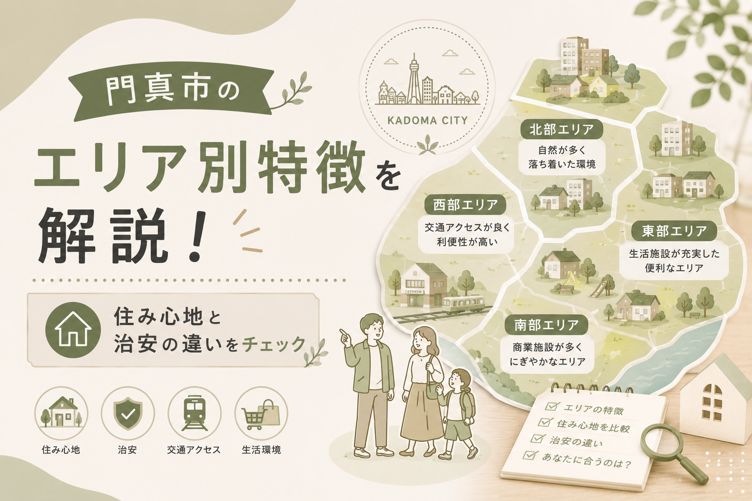 門真市のエリア別特徴を解説！住み心地と治安の違いをチェックの画像