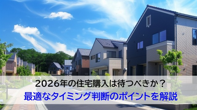 2026年の住宅購入は待つべきか？最適なタイミング判断のポイ...の画像