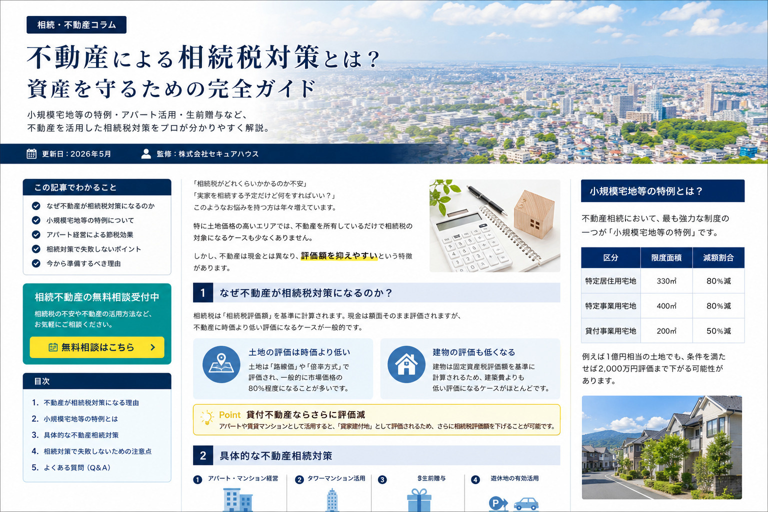 不動産による相続税対策とは？ 資産を守るための完全ガイドの画像