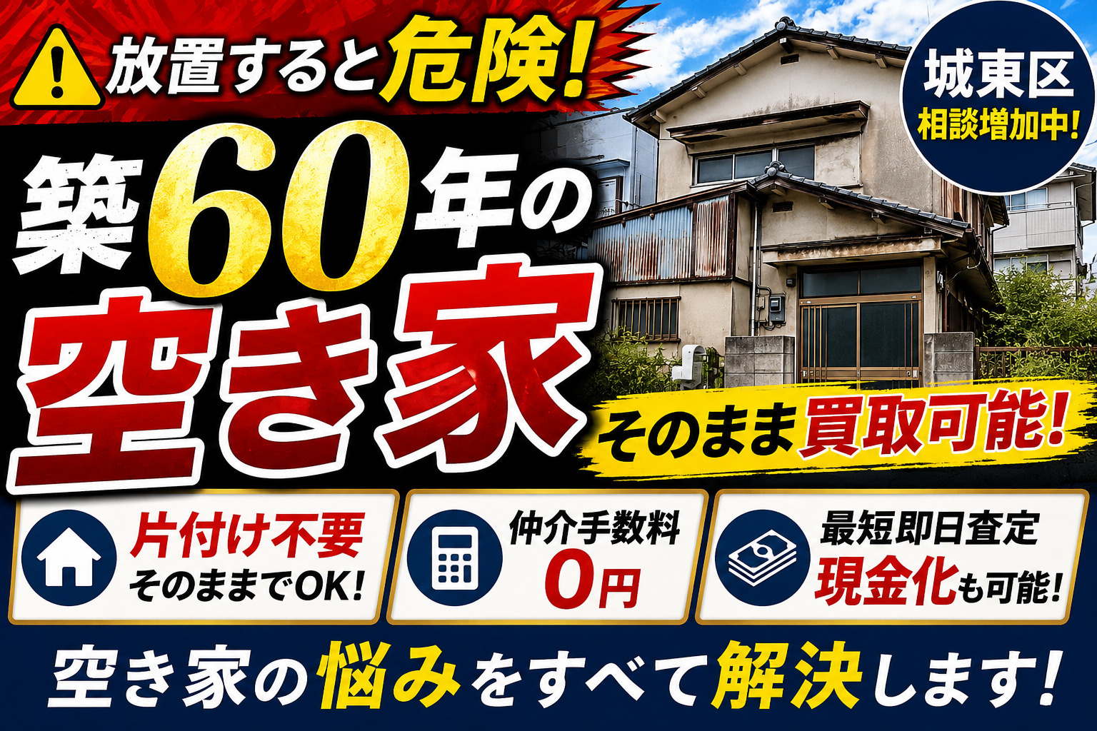 【買取相談実績】城東区 築60年の空き家売却相談の画像