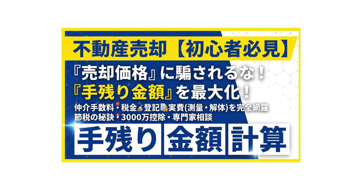 名古屋市中村区の不動産売却｜売却費用・税金・手残りを初心者向...の画像