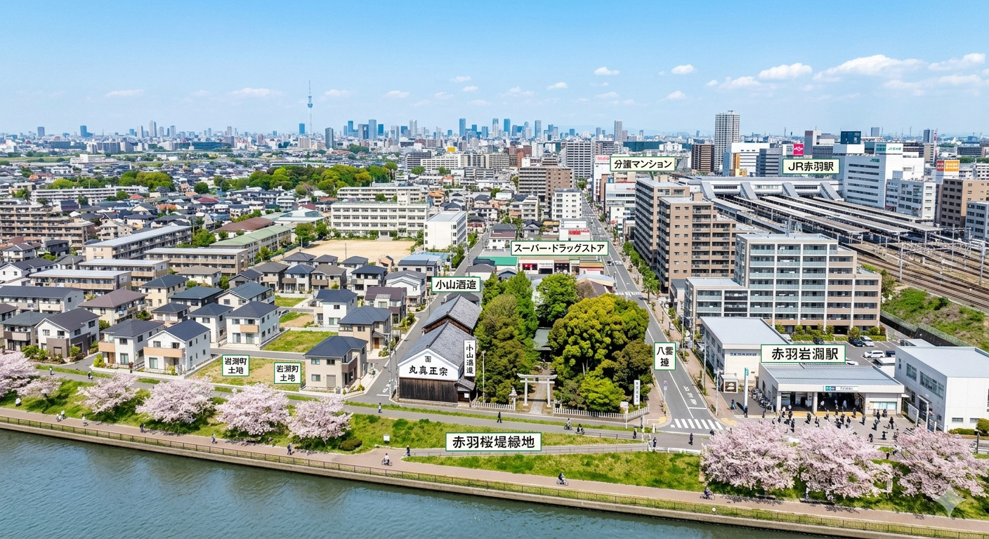 【東京都北区岩淵町の不動産相場】地域の特徴と売却・査定のポイ...の画像
