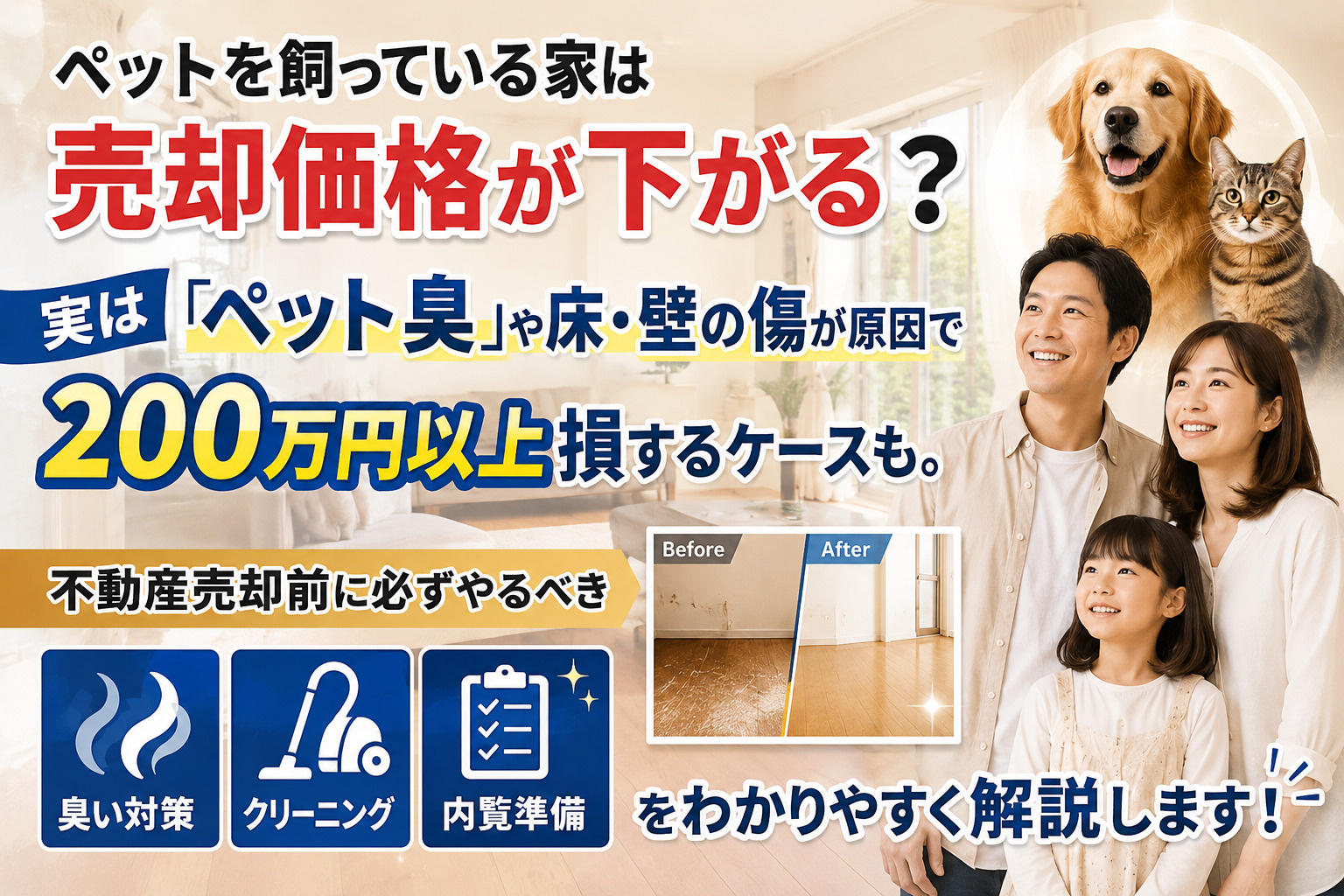 ペットがいる家を売る時に、必ず気をつけなければいけないポイン...の画像