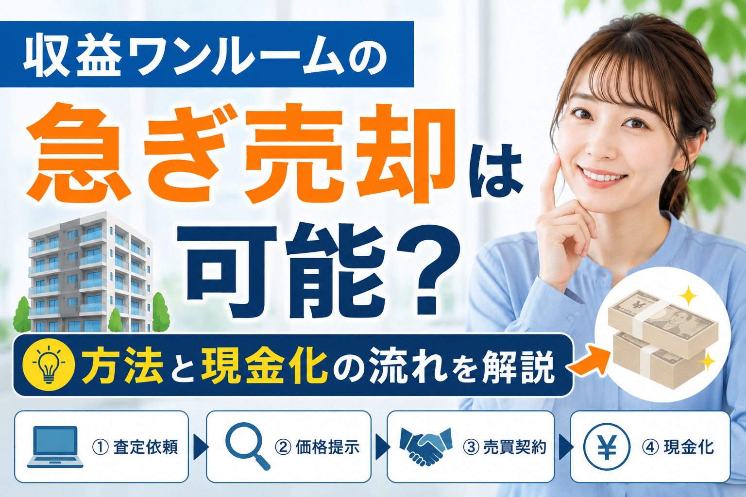 収益ワンルームの急ぎ売却は可能？方法と現金化の流れを解説の画像