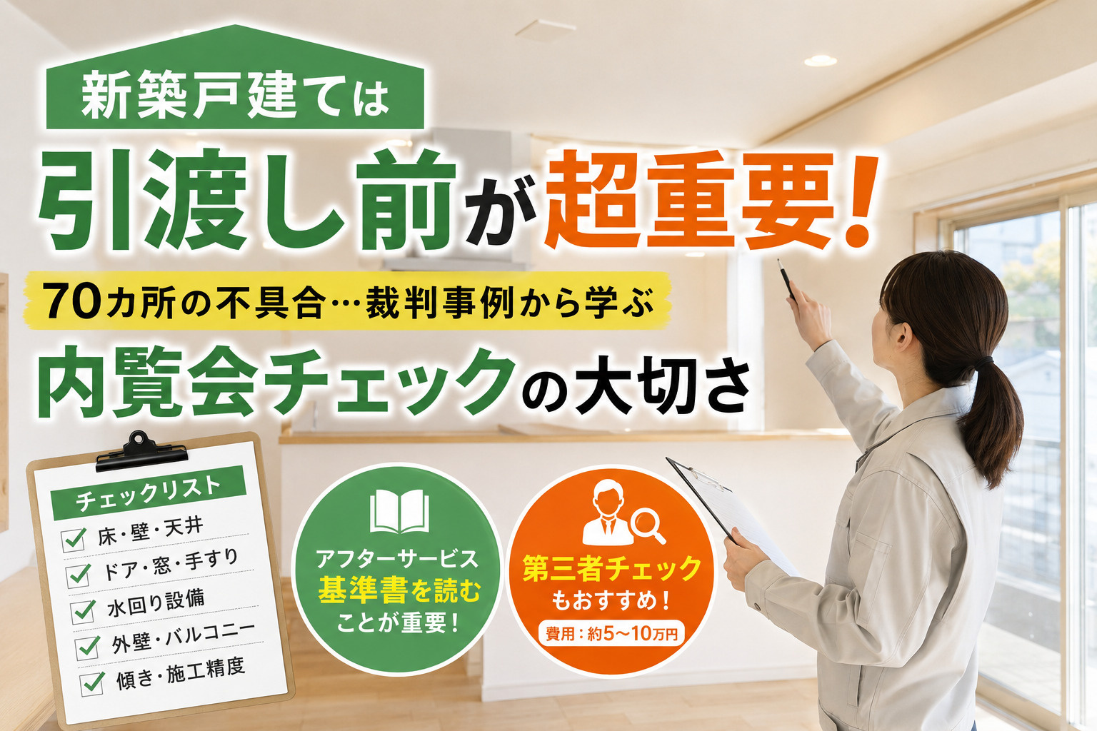 【新築戸建ては引渡し前が超重要】70カ所の不具合…裁判事例か...の画像