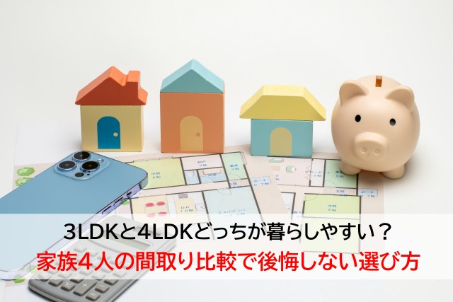 3LDKと4LDKどっちが暮らしやすい？家族4人の間取り比較...の画像