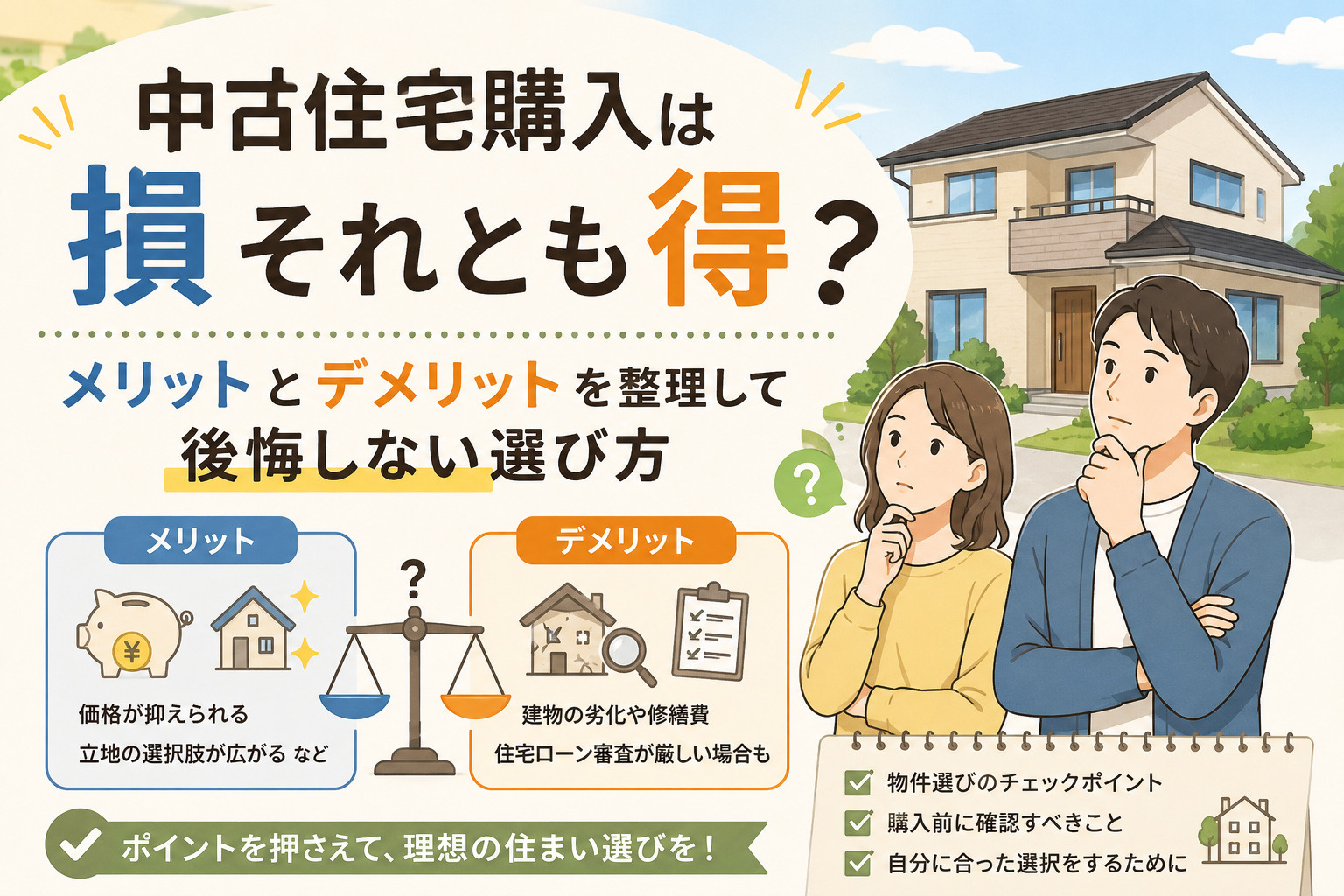 中古住宅購入は損それとも得？メリットとデメリットを整理して後...の画像