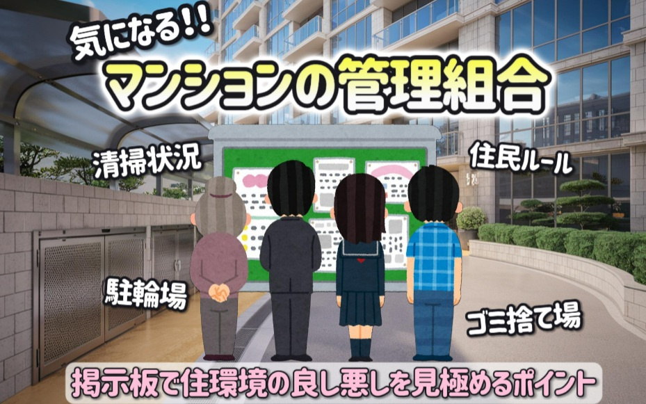 マンション管理の掲示板で管理組合を確認！清掃状況やゴミ捨て場...の画像