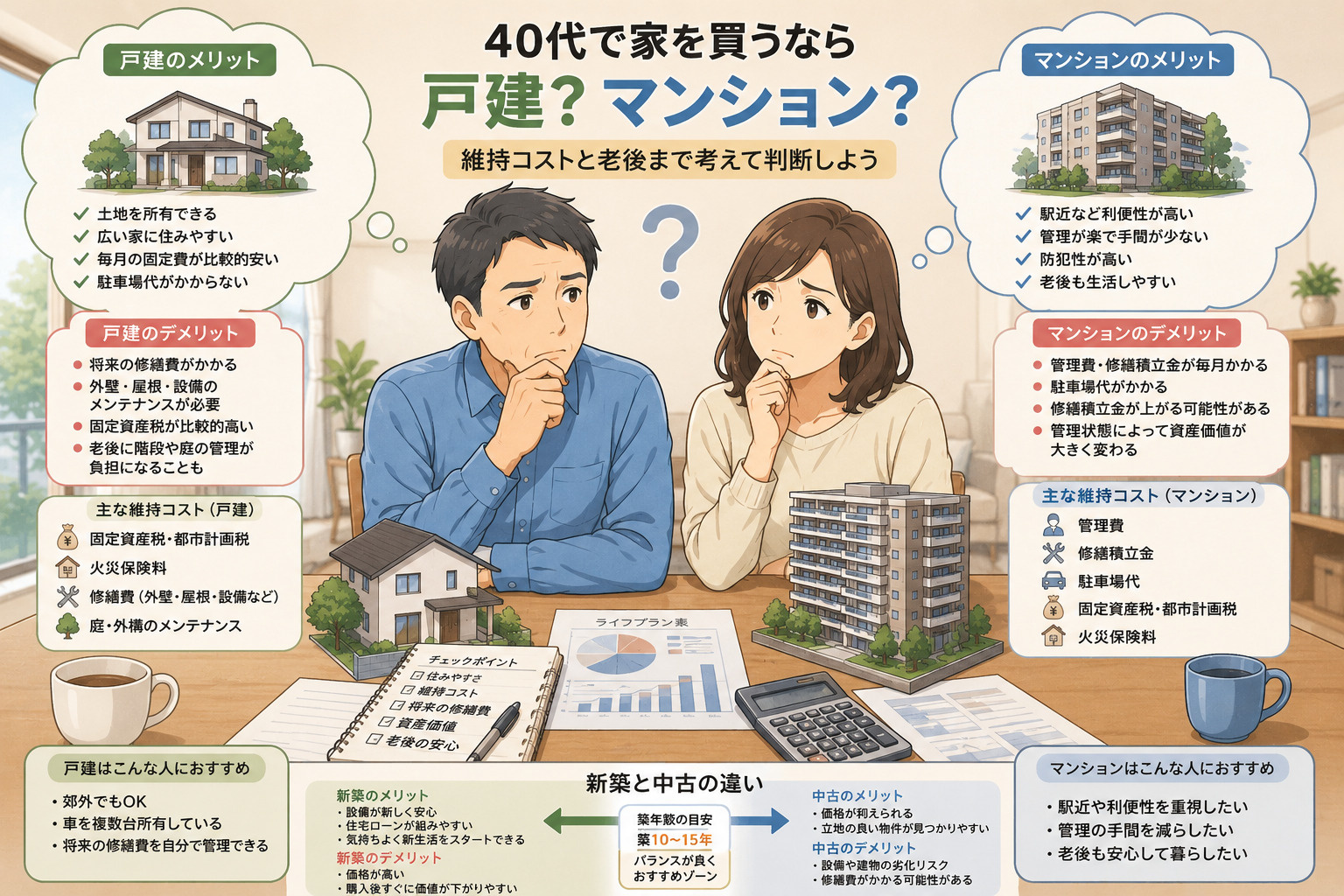 40代で家を買うなら戸建？マンション？維持費・老後・資産性ま...の画像