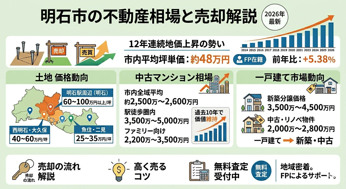 明石市の不動産相場はいくら？エリア別価格と売却のポイントを解...の画像