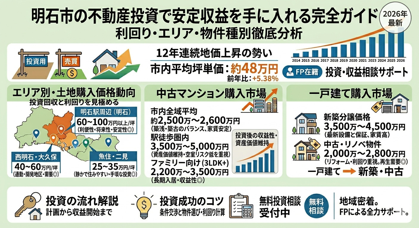 明石市の不動産投資で安定収益を得るには？利回り・エリア・戦略...の画像
