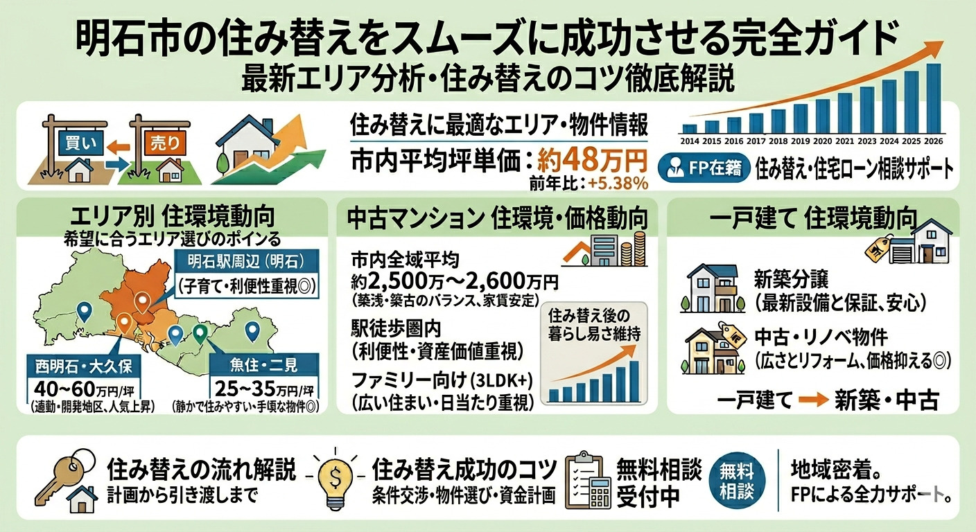 明石市で住み替えを成功させるには？売却・購入の流れと費用を地...の画像